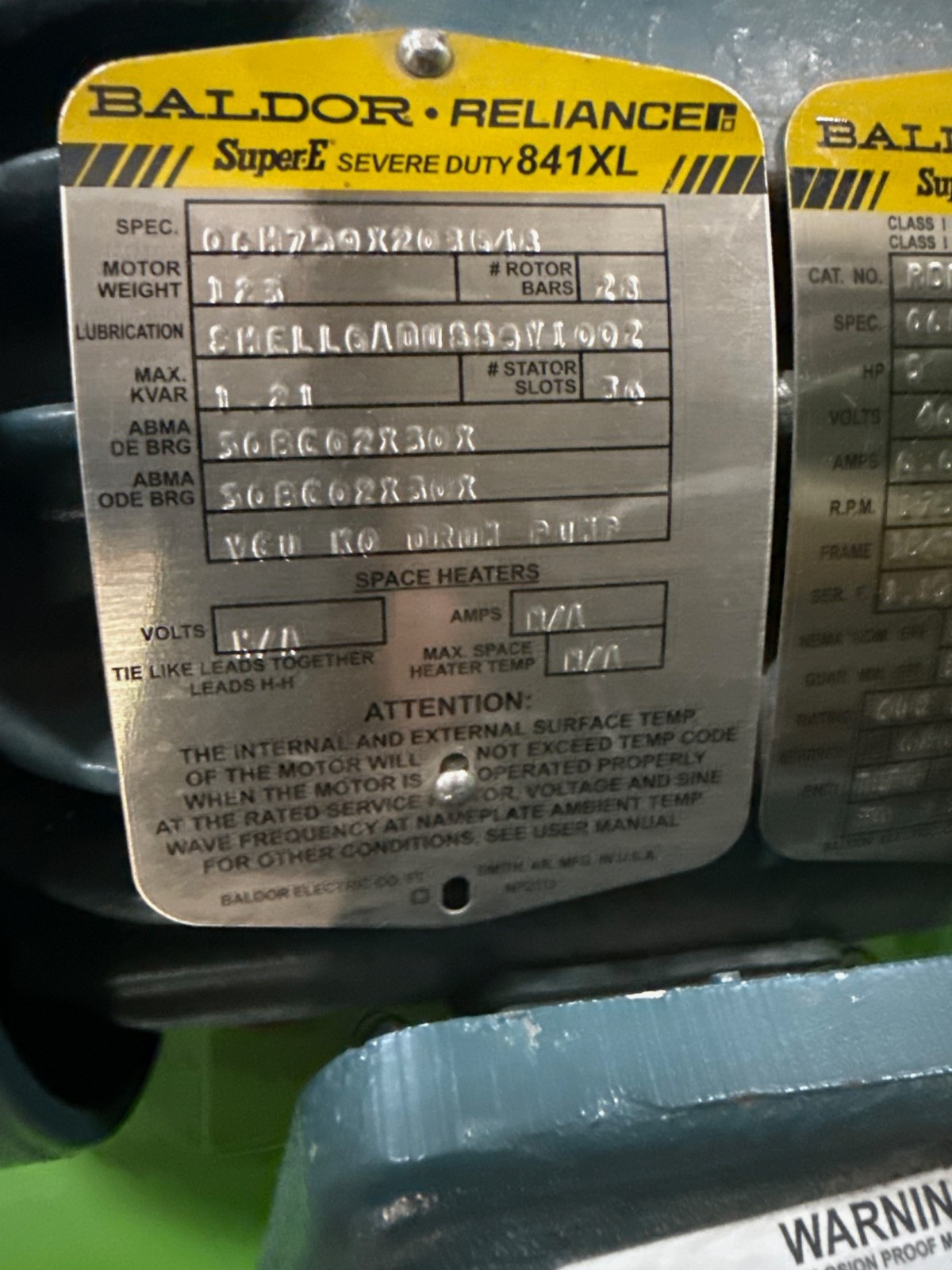 Used Pulsafeeder Metering Pump Model 8480-S-E 5 HP 460 V 1750 RPM 567 GPH 200 PSI