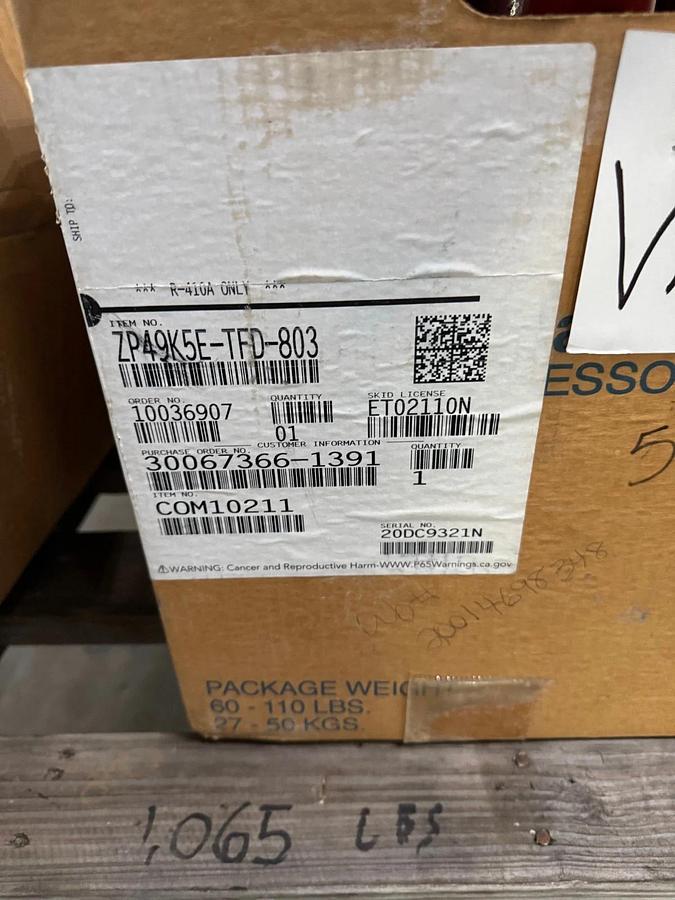 Alliance Compressor Air Conditioning Scroll Compressor R 410A SXA049B4BPZ VA14B