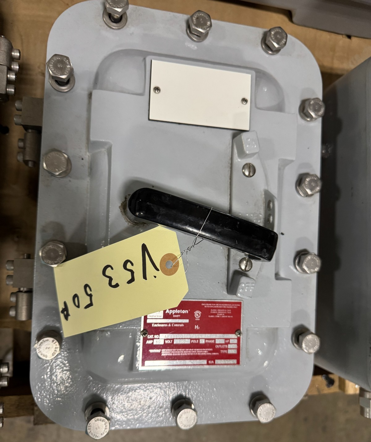 APPLETON EGS EXPLOSION PROOF BREAKER V56 V65 60 AMP 600 V 3 POLE 3 PH AEAB6036DS