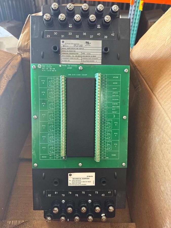 GE Motor Management Relay MODEL 269PLUSD/O-186-100P-HI 1XXD IP CODE 40X