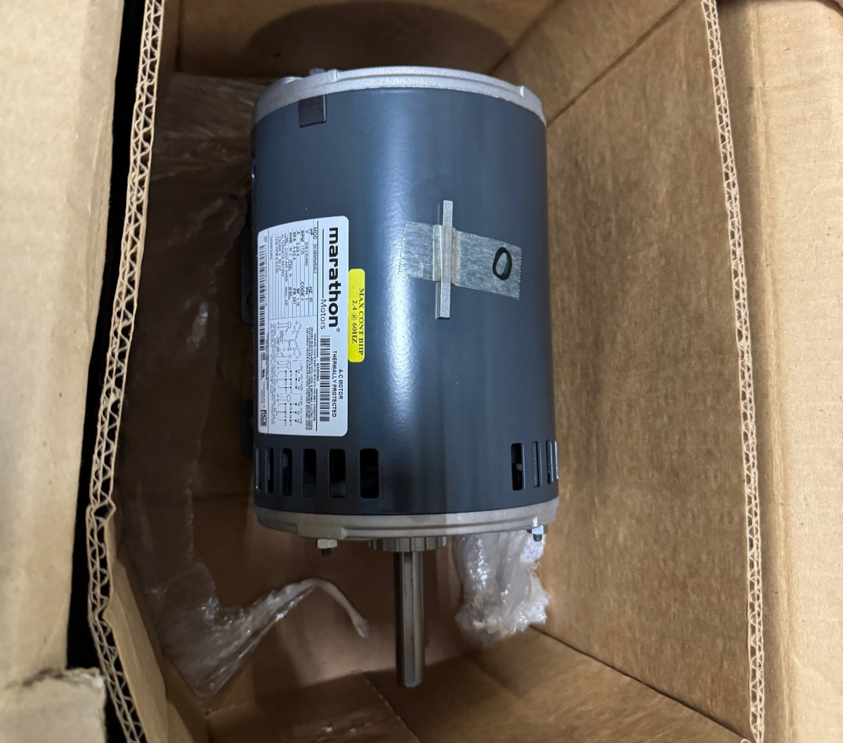 MARATHON Motor 1 HP MODEL HD52FE652 VA10F 1725 RPM 208-230/460 V 5.2-2.6 AMP 3