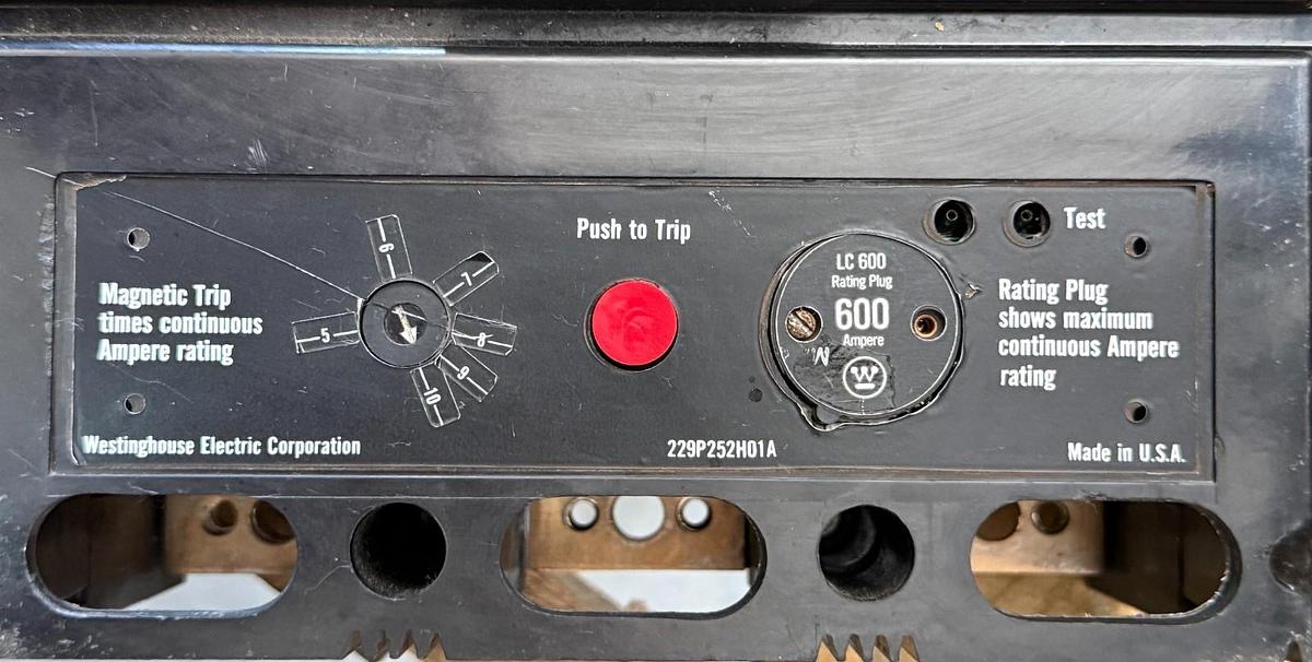Refurbished WESTINGHOUSE 600 AMP SELTRONIC BREAKER  2YX7 MODEL LC3600F LC FRAME 3P 600V