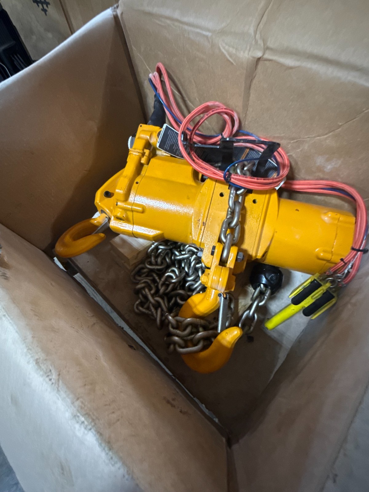 Used Harrington Pneumatic Hoist 6 Ton TCK6000-P2  WITH TROLLEY 2YQ2-7 2RY2