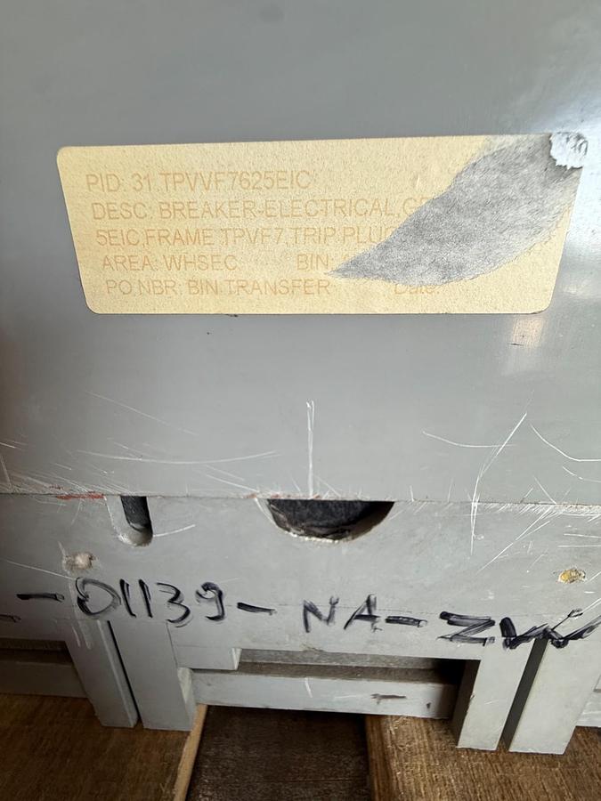Refurbished GE 2500 AMP BREAKER MODEL TPVVF7625EIC 2YX9 FRAME TPVF7 TRIP PLUG 2500 AMP 2YX9