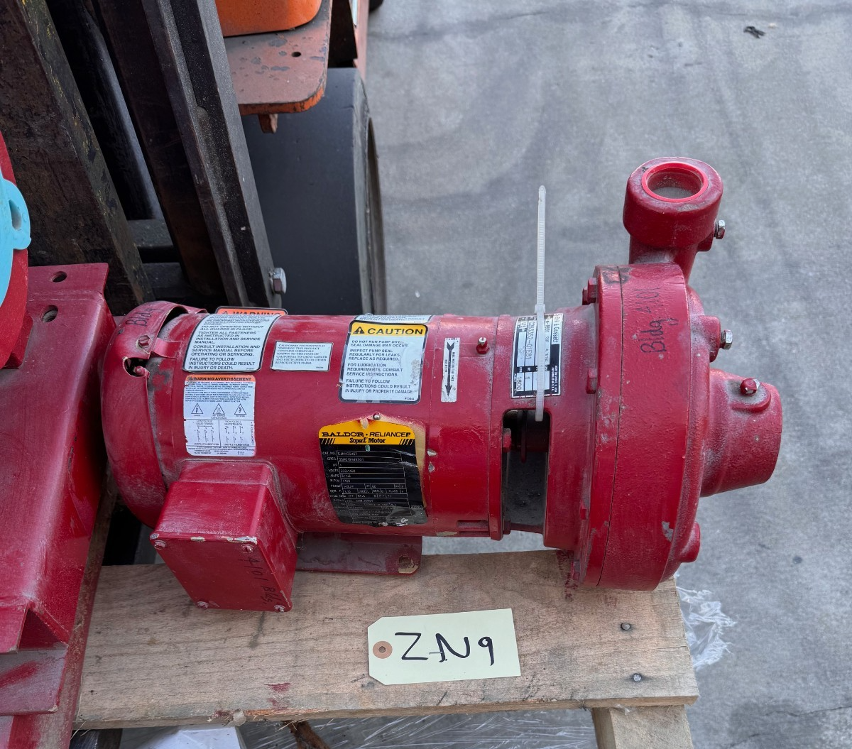 BELL & GOSSETT PUMP 1.25" X 5.375" IMP ZN7 & 9 E-1531 1 HP 1800 RPM 175 PSI
