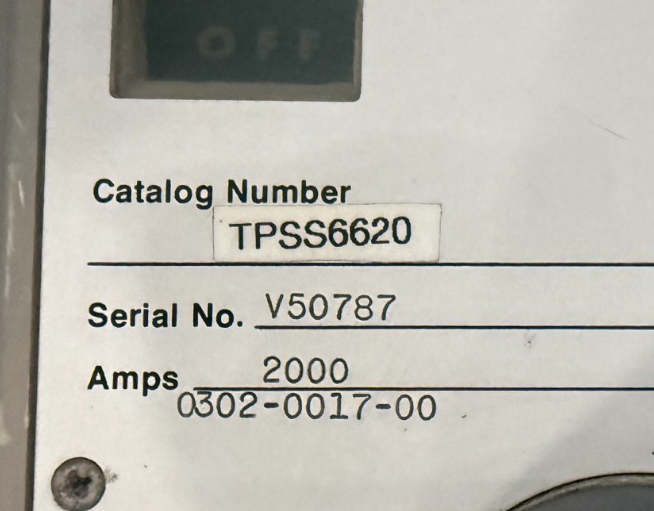 Refurbished General Electric 2000 AMP Power Break I BREAKER MODEL TPSS6620 W VERSA TRIP 2YX4