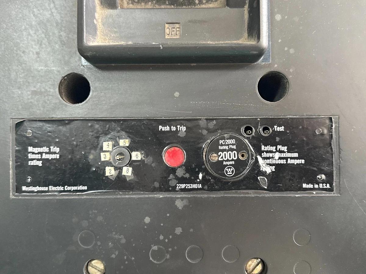 Refurbished Westinghouse 2000 AMP BREAKER PC32000F 2KA PC FRAME 3P 600V 2000 A TRIP 2YW2