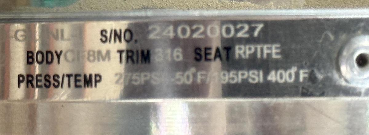 PBV 2" 150 RF BALL VALVE FP FIG # P-6410-41-3600-GL-NL-1 316 BODY