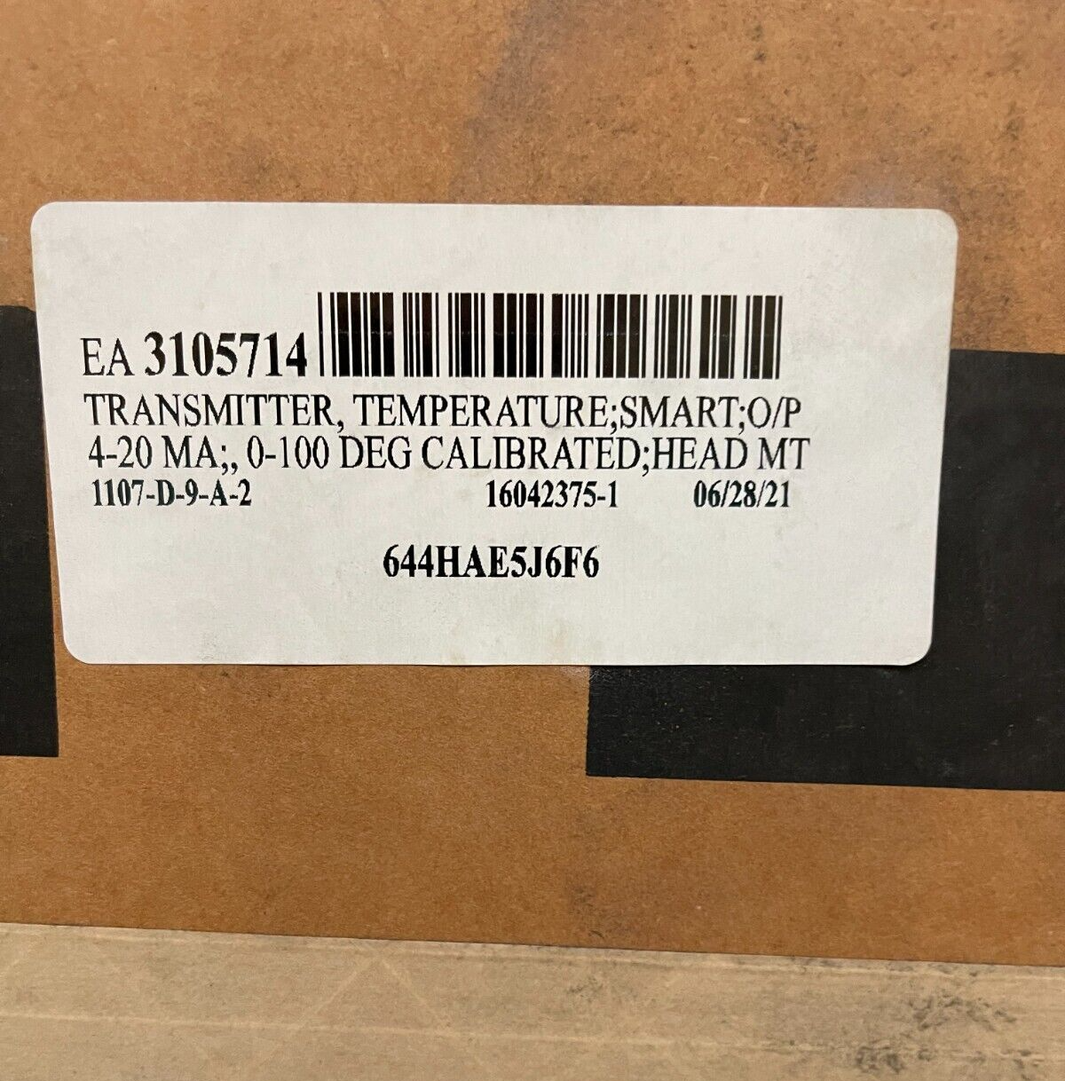 ROSEMOUNT TEMP TRANSMITTER SMART OP 4-20 MA 0-100 DEG HEAD MOUNT 664HAE5J6F6