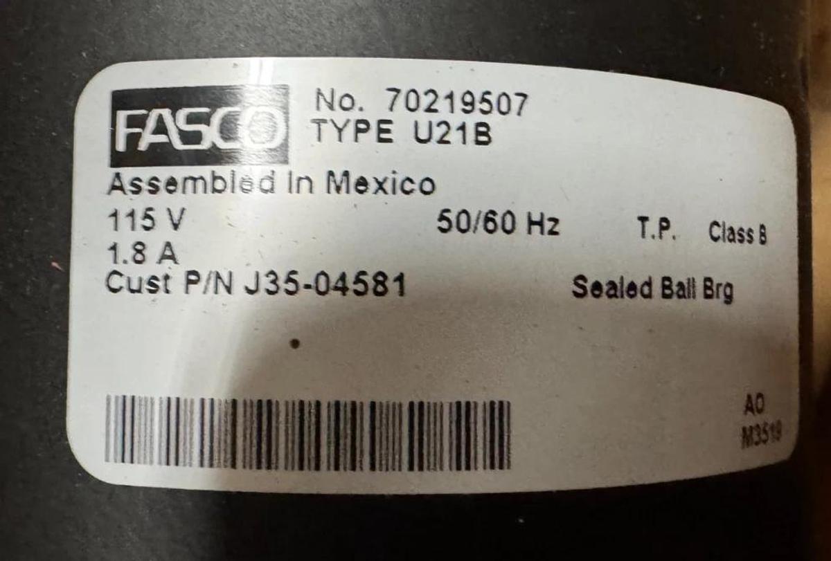 Fasco Blower mod 70219507 type U21B 115V 1.8 Amp VA14D E