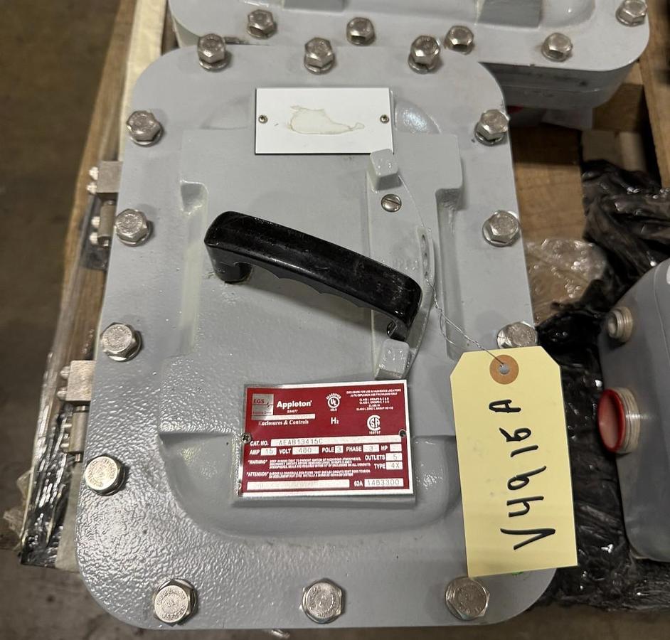 APPLETON EGS EXPLOSION PROOF BREAKER AEAB13415-C V49 15 AMP 480 V 3 POLE 3 PH