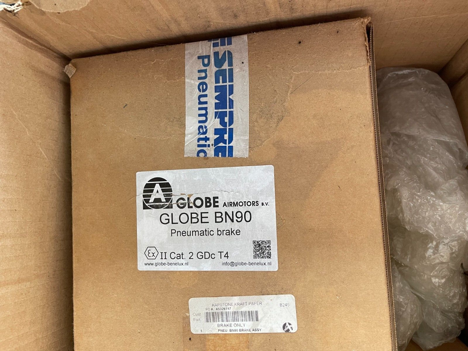 PNEUMATIC MOTOR GLOBE AIR MOTORS TSA M620B5D90 COM W BN90 BRAKE
