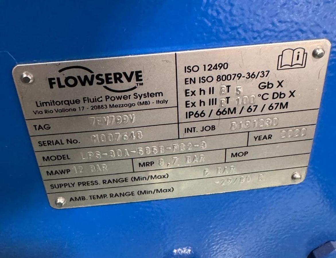 Used LIMITORQUE ACT LPS-30A-585B-FC2-3 W ARGUS 16" 150 RF FP BALL VALVE FK76M