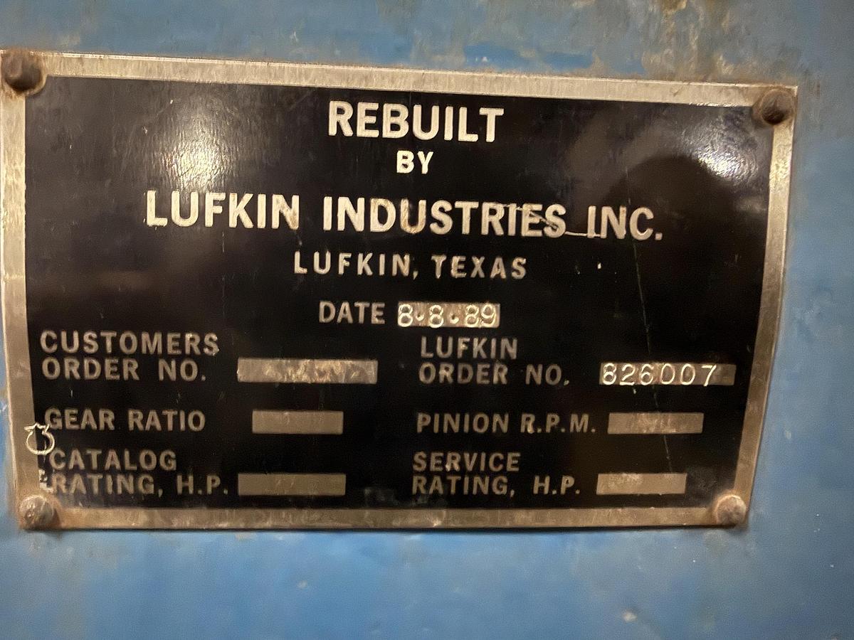Refurbished LUFKIN GEAR REDUCER 2ZT MODEL N24040 RATIO 3.63 TO 1 RATED 6000 HP