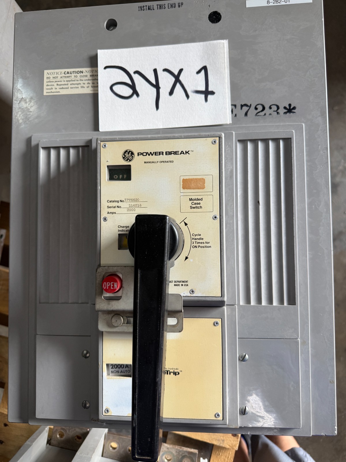 Refurbished General Electric 2000 AMP Power Break I BREAKER MODEL TPY6620  W MagneTrip 2YX1