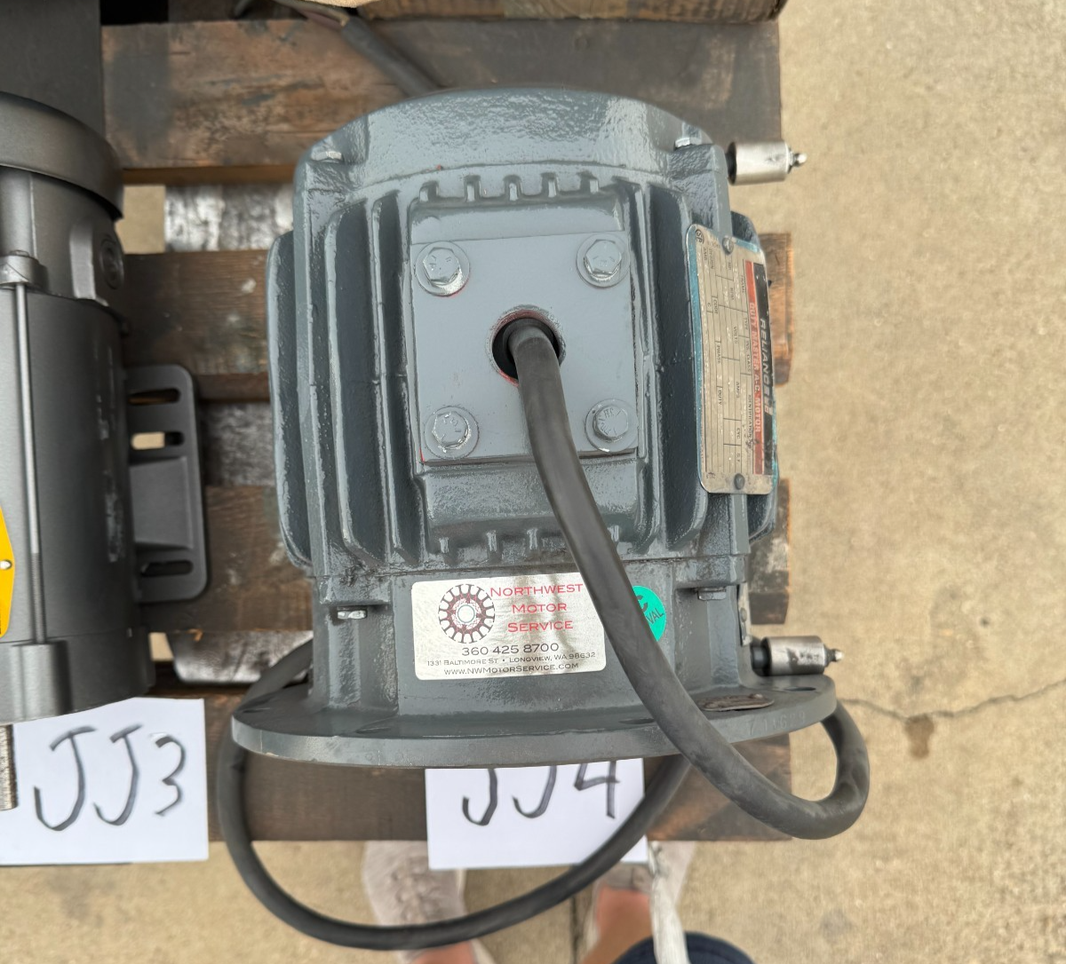 RELIANCE MOTOR JJ4 1 HP MODEL P18G71843 1780 RPM 460 V 3 PH 2.2 AMP FR 182TDZ