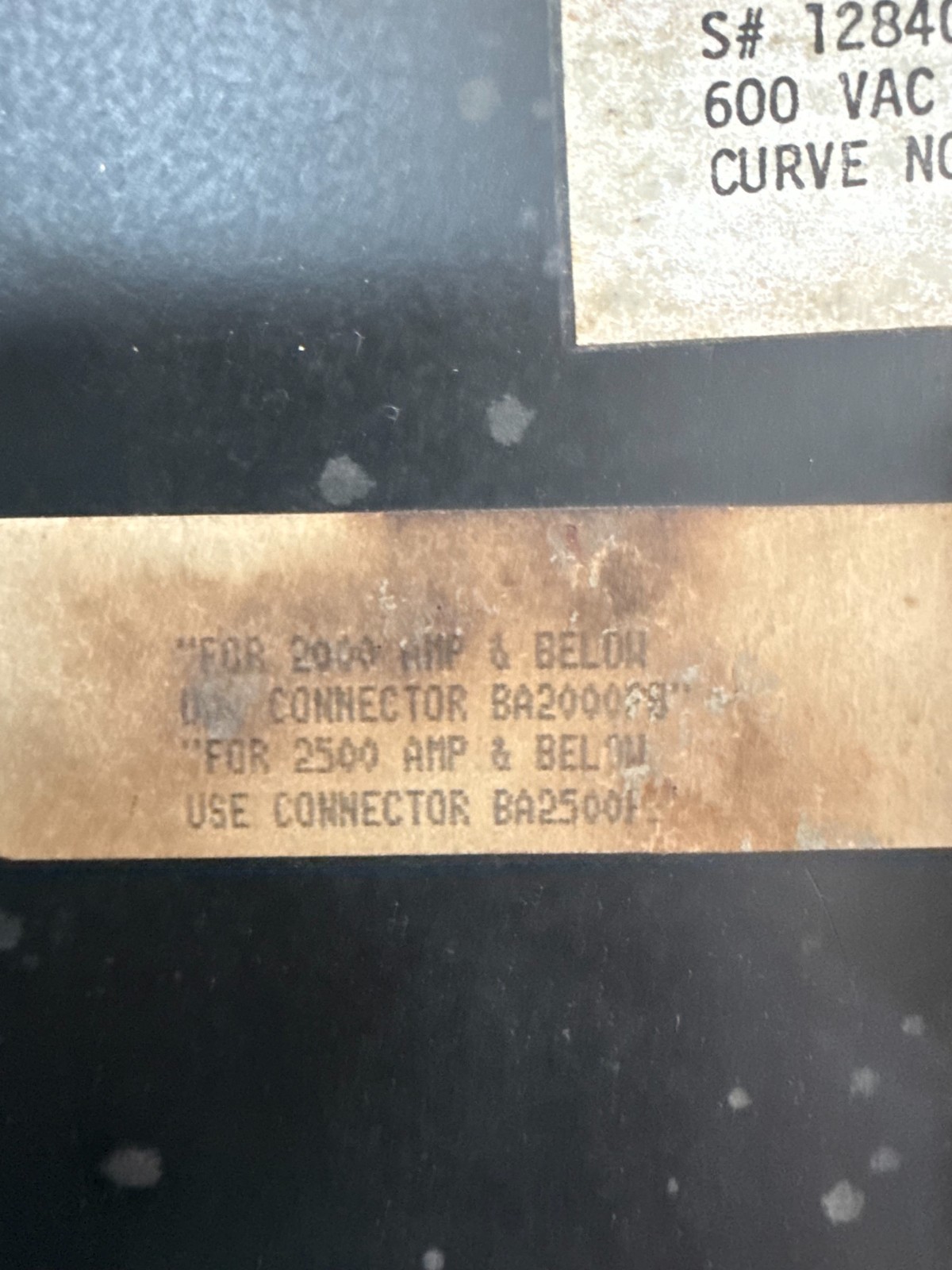 Refurbished Westinghouse 2000 AMP BREAKER PC32000F 2KA PC FRAME 3P 600V 2000 A TRIP 2YW2