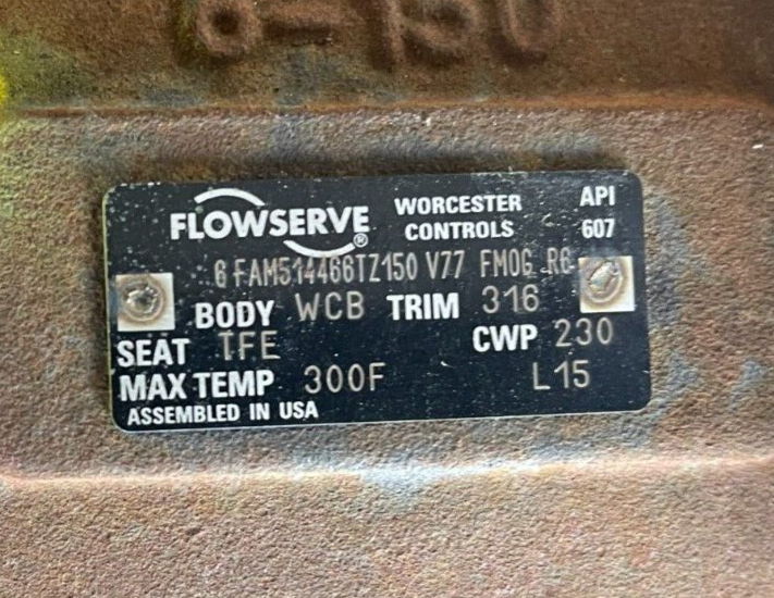 6" 150 RF BALL VALVE FLOWSERVE A105 X SS 6FAM514466TZ150 WITH ACTUATOR