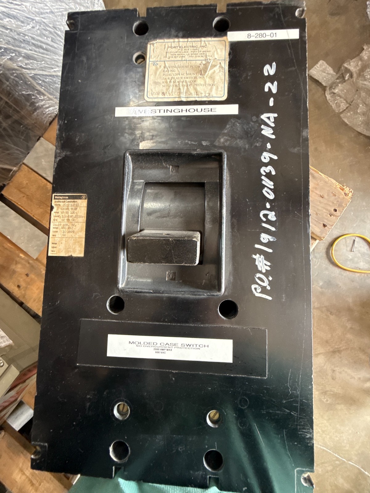 Refurbished Westinghouse Breaker 2000 AMP MOD PC32000F 2KA PC FR 3P 600V 2000 A 2YW6 2YW7