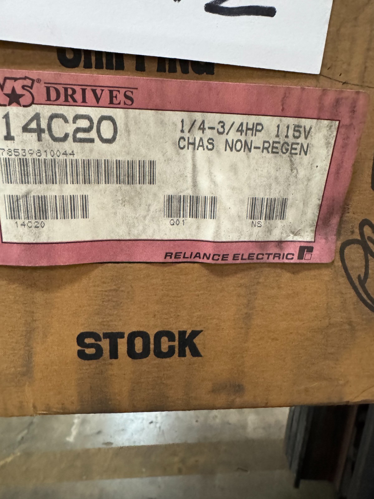 Reliance Motor Drive model 14C200 L12 1/4-3/4 HP 115 V Chas Non Regen