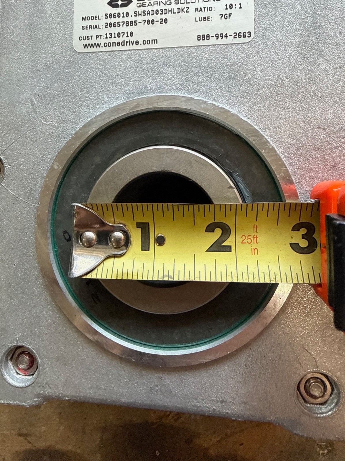 CONEDRIVE GEAR REDUCER 1XWI MOD SO6010.SWSAD03DHLDKZ 10 TO 1 RATIO