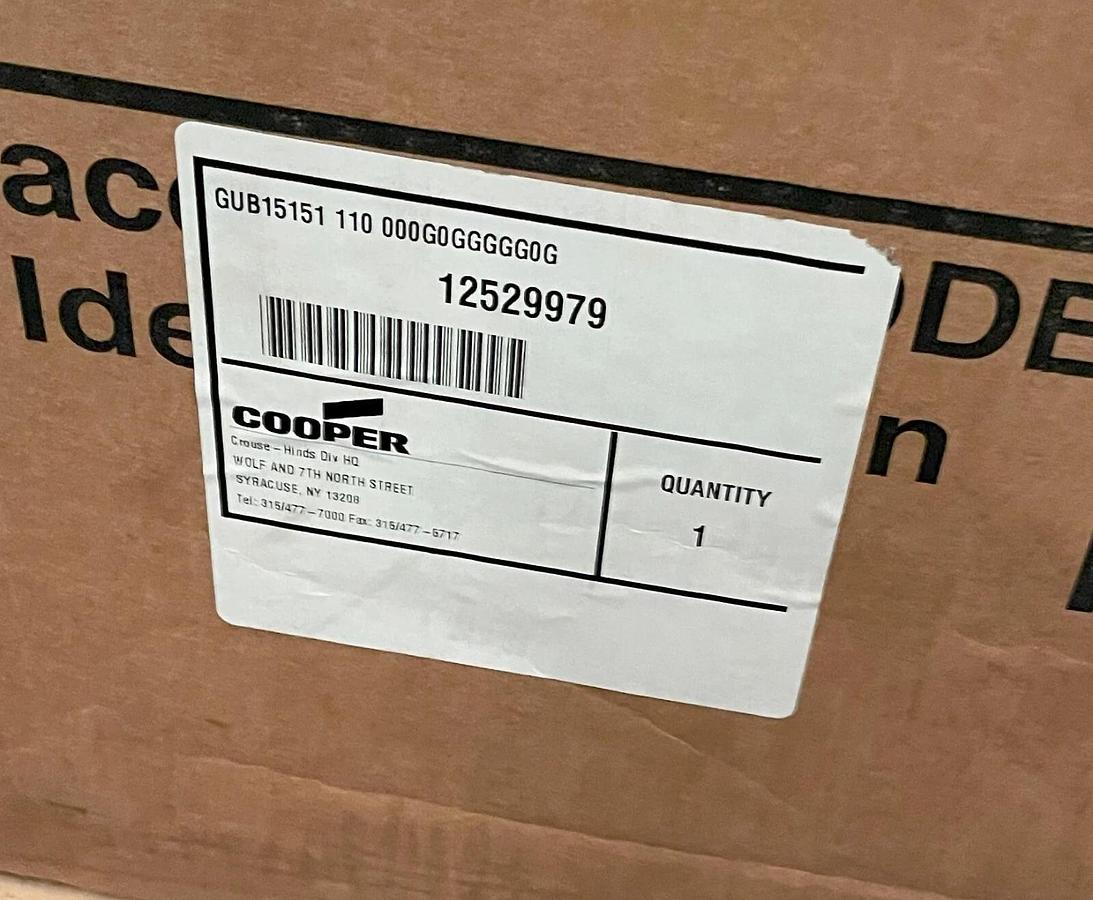 Junction Box Explosion Proof Cooper Crouse Hinds GUB15151