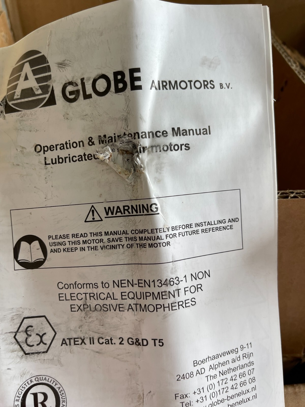 PNEUMATIC MOTOR GLOBE AIR MOTORS TSA M620B5D90 COM W BN90 BRAKE