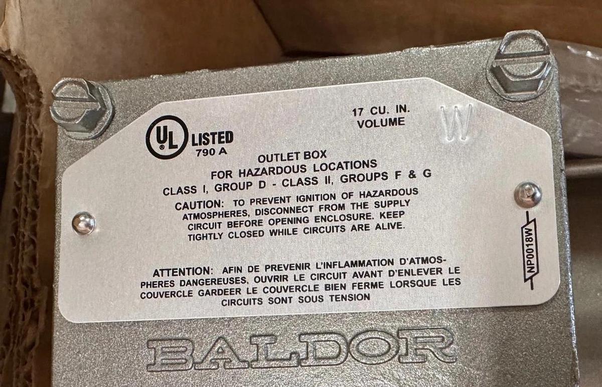 BALDOR EXPLOSION PROOF MOTOR 1/4 HP MODEL L4003A ZM1 ZM2 ZF4A CJ5 1725 RPM