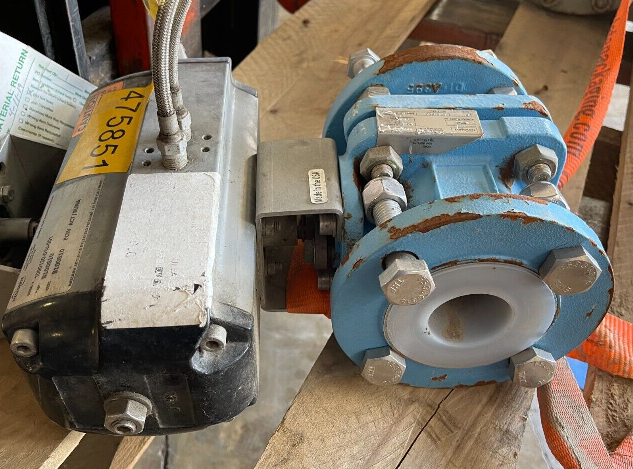 2" 150 RF FP BALL VALVE PFA LINED NEOTECHA NTC050NB2FAL00 W ACTUATOR B125SO6 FLO