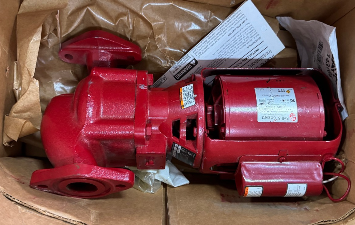 Bell & Gossett 1" X 11/2" X 7" PUMP MODEL W02210 HV IB VA17D 1725 RPM 1/6 HP