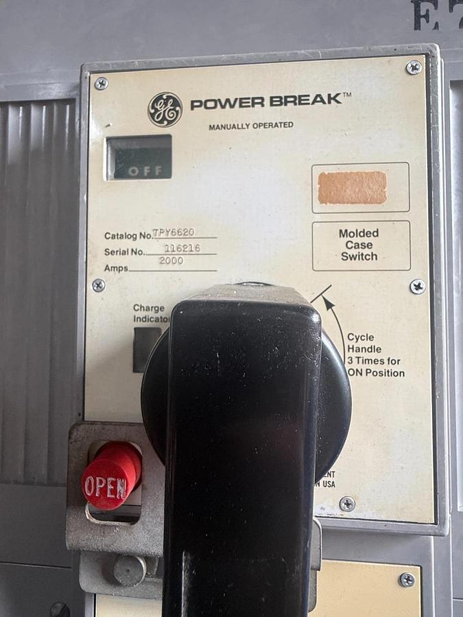 Refurbished General Electric 2000 AMP Power Break I BREAKER MODEL TPY6620  W MagneTrip 2YX1