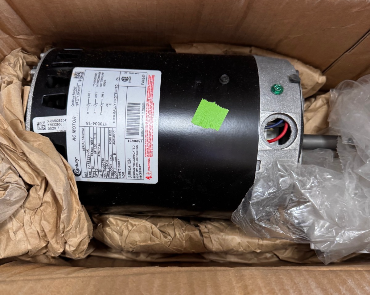 AO SMITH Motor 1 HP MODEL MOT021826 ZL7 1140 RPM 460 V 3.8/3.6 AMP 3 PH FRAME