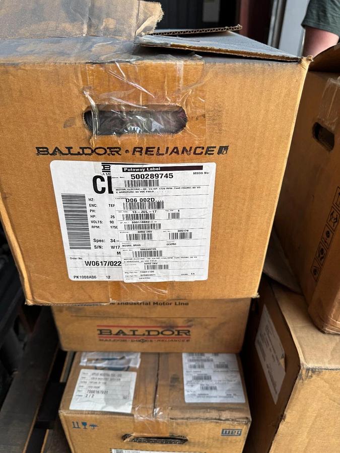 BALDOR DC MOTOR D2 1/4 HP MODEL T56H1100 1725 RPM 90 V DC AMP PH FR 90 VD