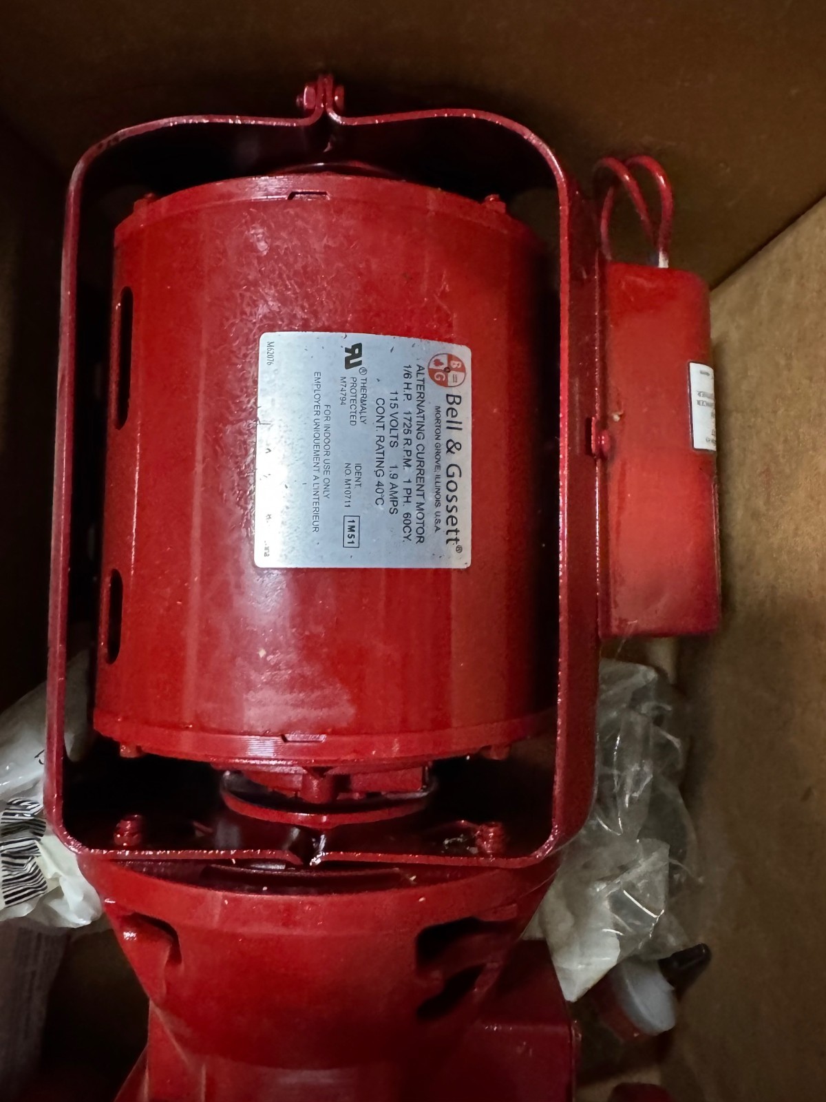 BELL & GOSSETT  CENTRIFUGAL BOOSTER PUMP WA2B MODEl W02214 2" FLANGED END CI BOD