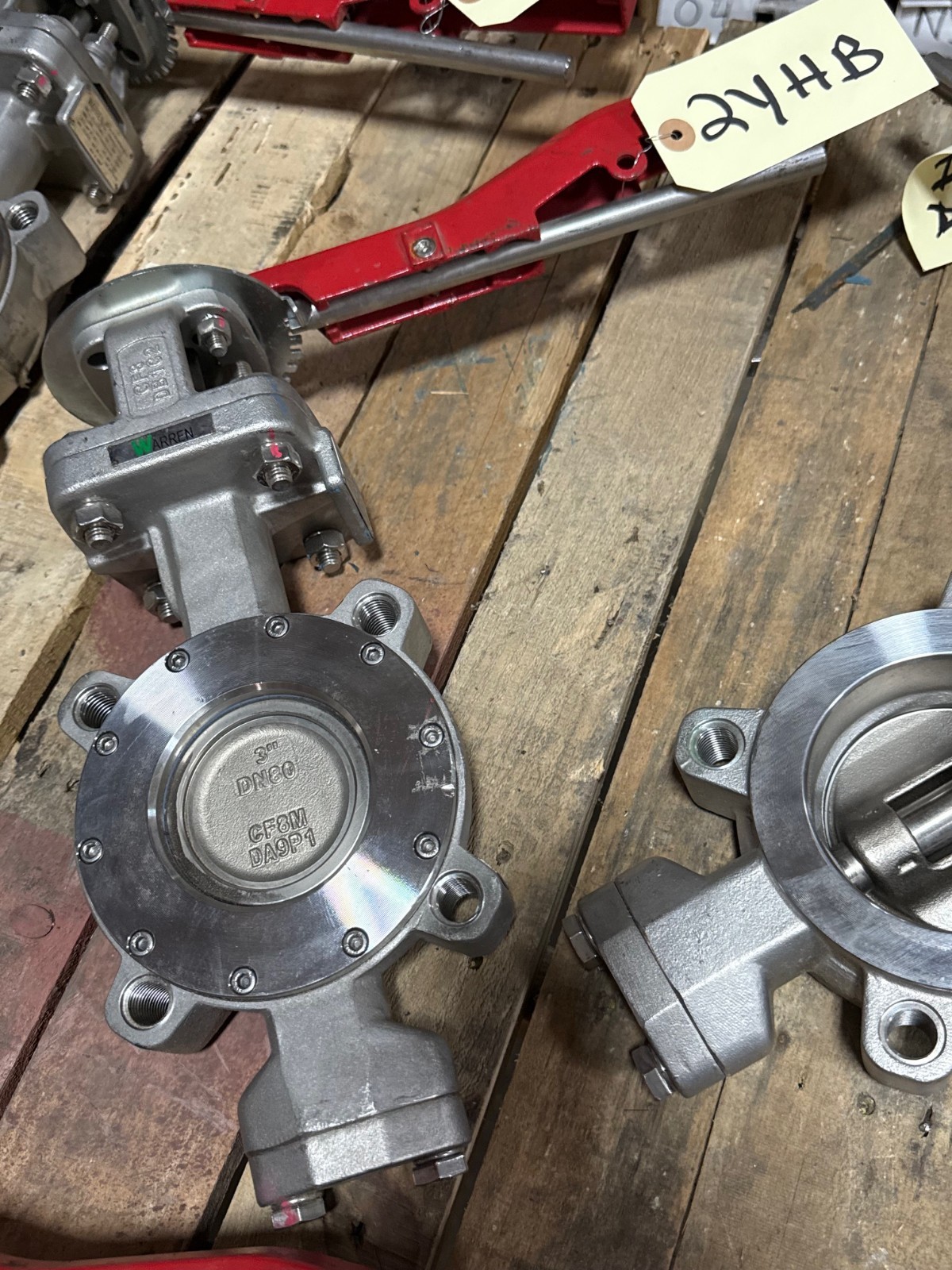 Used WARREN 3" 150 DOUBLE OFFSET LUG HI PERFORMANCE BUTTERFLY VALVE  MODEL 9158-2