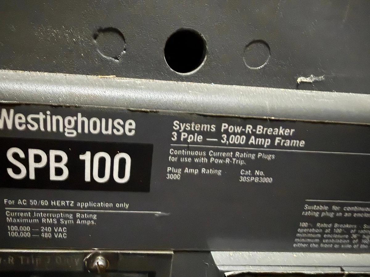 Refurbished BREAKER WESTINGHOUSE MODEL SPB100-30SPB3000 3000 AMP POW-R-BREAKER 3000 AMP