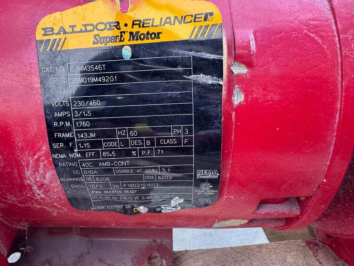 BELL & GOSSETT PUMP 1.25" X 5.375" IMP ZN7 & 9 E-1531 1 HP 1800 RPM 175 PSI