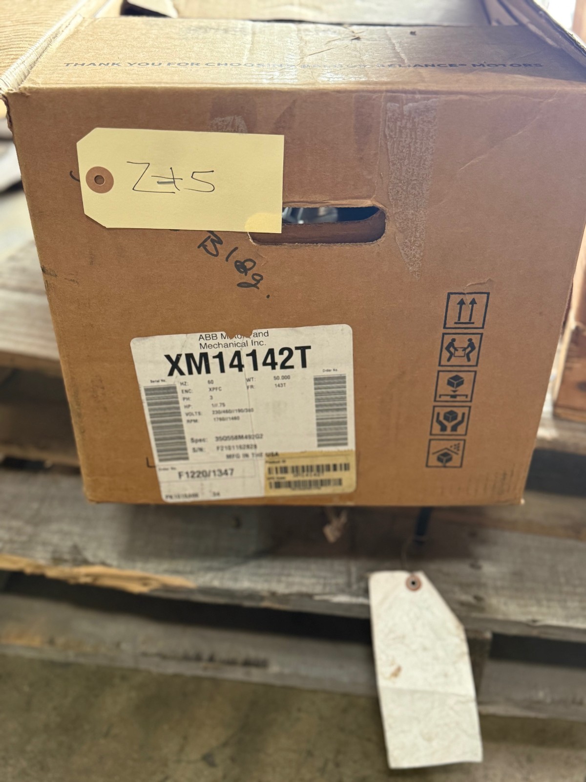 BALDOR  EXPLOSION PROOF MOTOR 1 / 3/4 HP MODEL XM14142T ZK5 ZT5 1760/1475 RPM