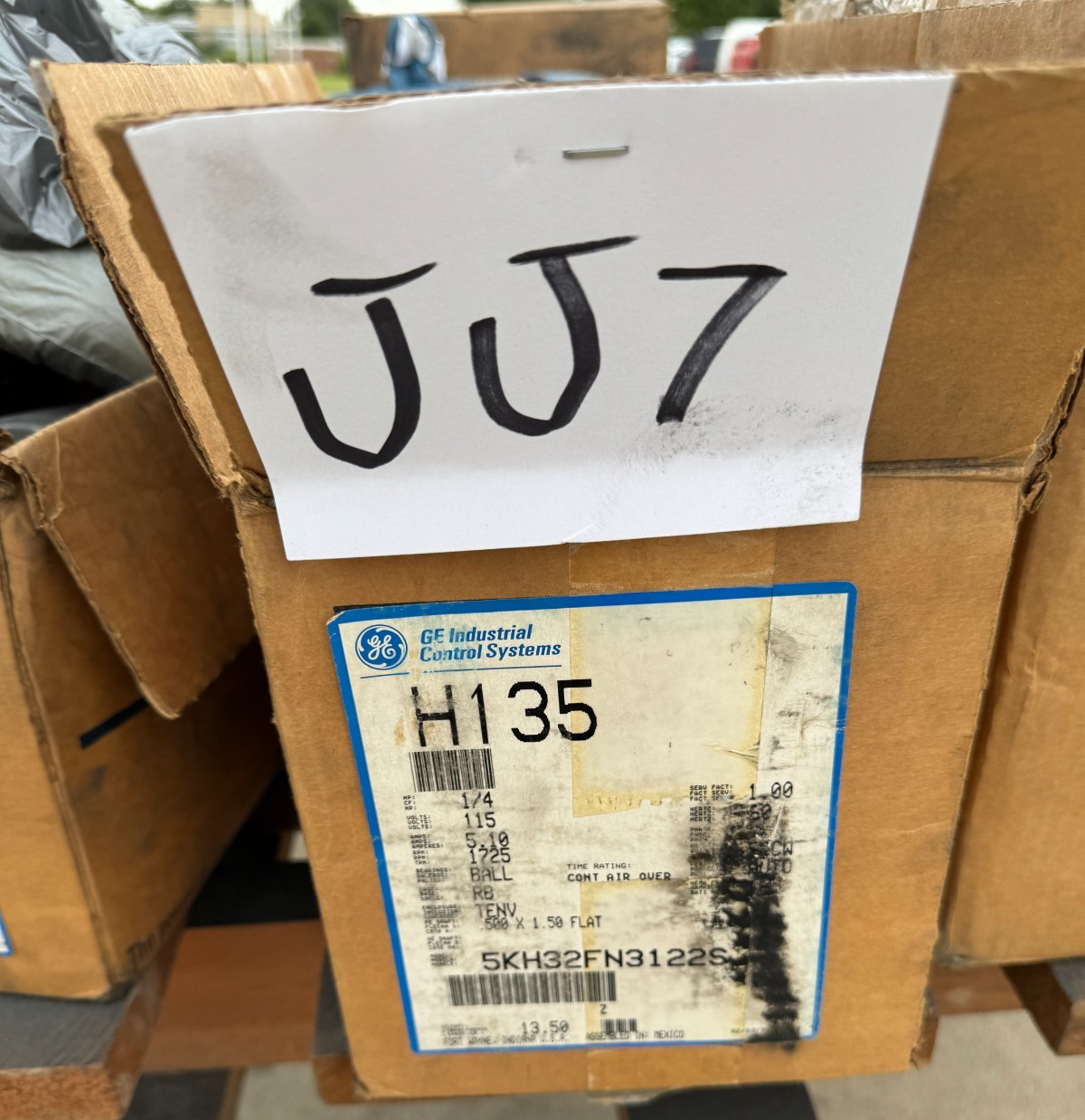 GE MOTOR JJ7 1/4 HP MODEL H135 56KH32FN3122S 1725 RPM 115 V 1 PH 5.1 AMP FR 48