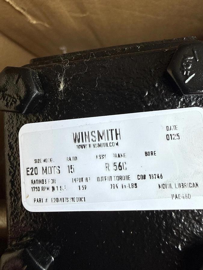 SE ENCORE WINSMITH GEAR REDUCER 1XIH MOD E-20MDTS31000C1 1750 RPM IN 15 TO 1 RAT