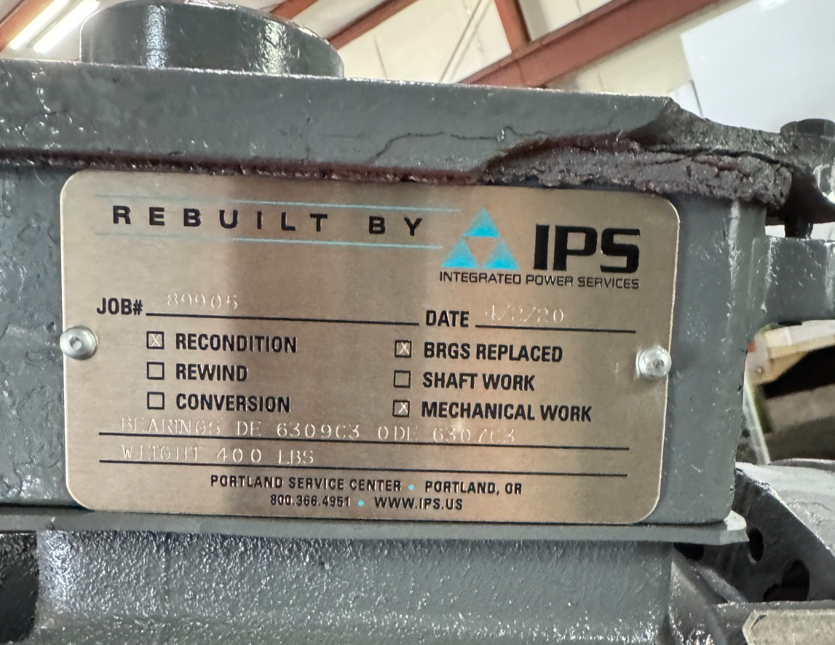 PATAY CRANE MOTOR Y1 Y2 7 HP MODEL FLSB 160M6 B5 1200 RPM 254/440 V 3PH 42/20AMP