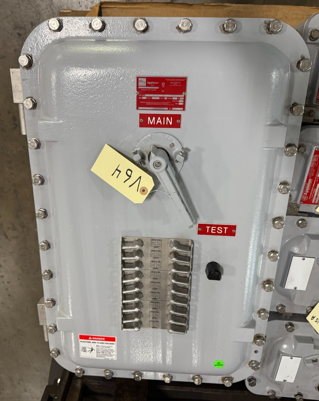 Appleton EXPLOSION PROOF BREAKER PANEL V64 ALPNC12C12M1 50 AMP 120/208V 3PL 3 P