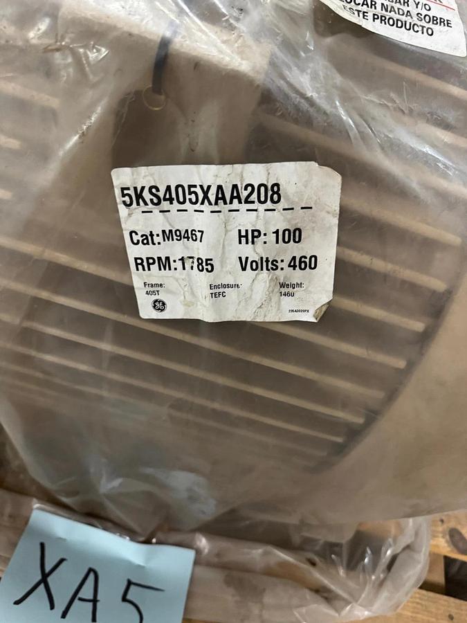 GE MOTOR XA5 100 HP MODEL M9467 5KS405XAA208 1785 RPM 460 V 3 PH 72/36/74/37 AM