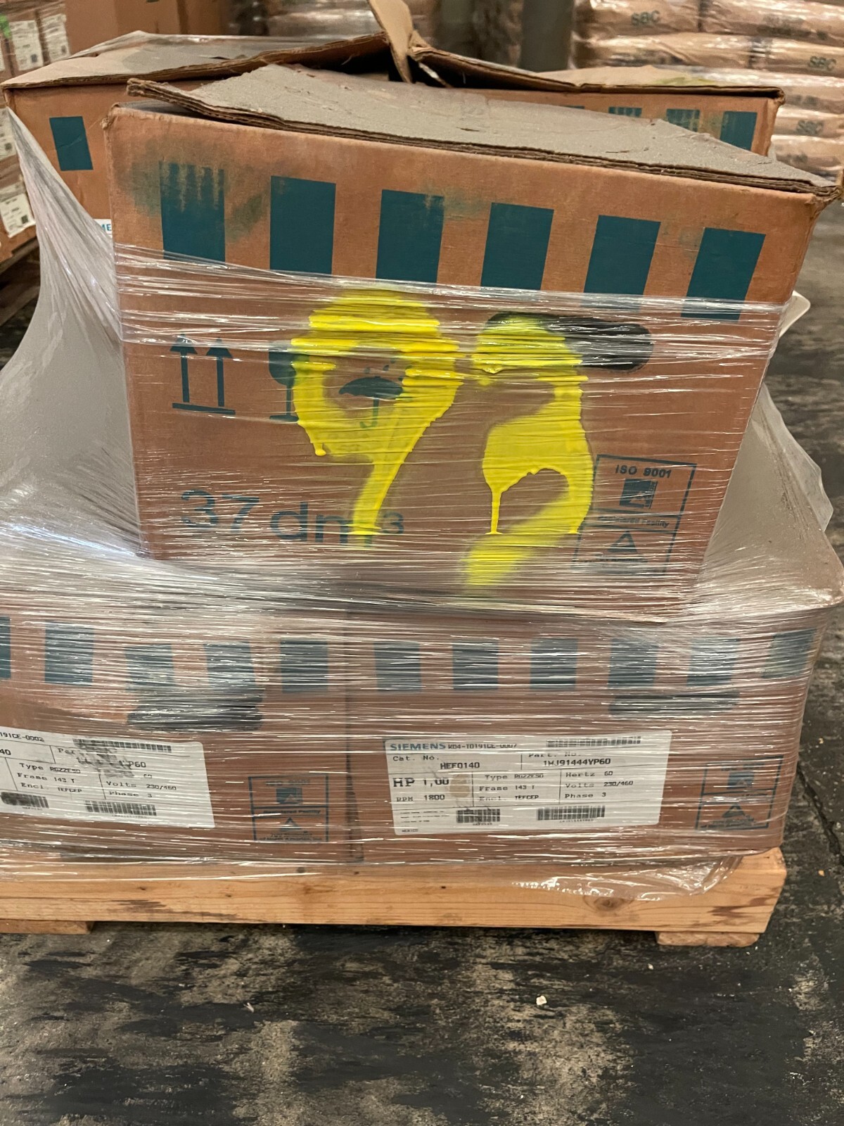 Motor 1 HP Electric Motor  PE 21+ Siemens RGZEESD 1800 RPM 230/460V  93