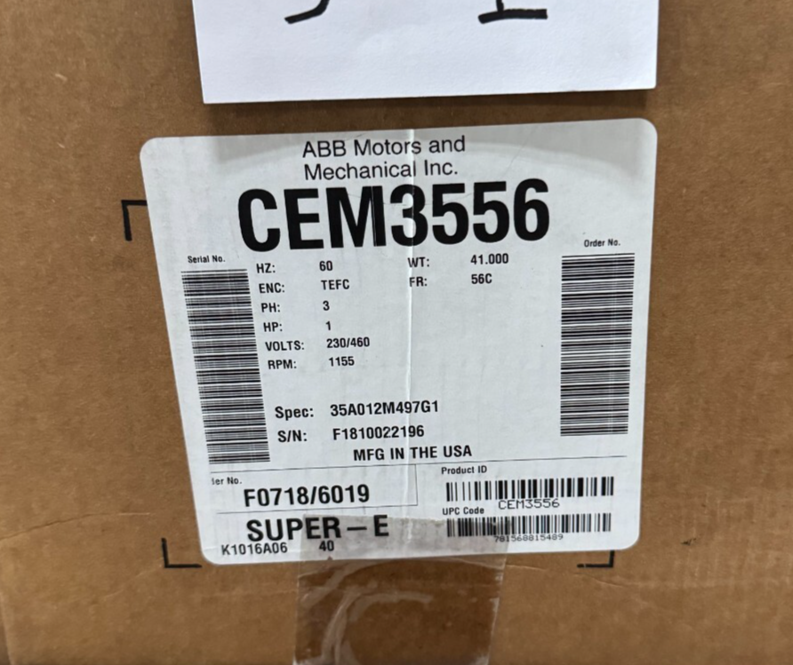 BALDOR DC MOTOR M6 1HP MOD CD5318 1750 RPM 180 VOLT DC .3/.6 AMP 3 PH AMP FR56C
