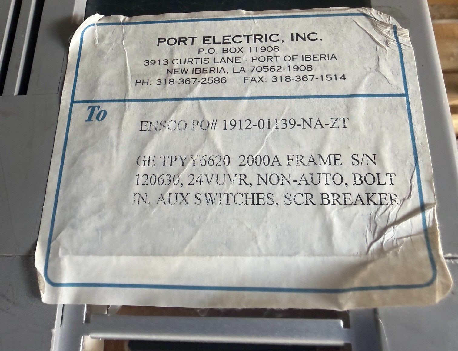 Refurbished General Electric 2000 AMP Power Break I BREAKER MODEL TPY6620  W MagneTrip 2YX1