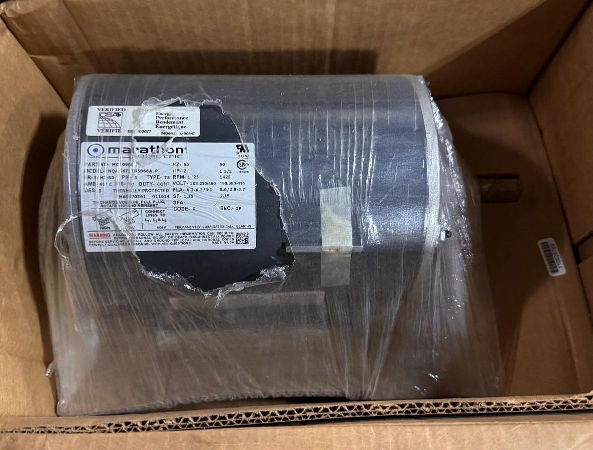 MARATHON Motor 2 HP MODEL MOT09802 NQA 56T1 ZF3A 1725 RPM 208/230-460 V 3 PH 6.2