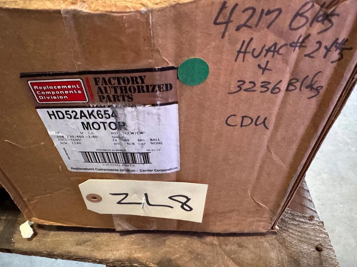 MARATHON Motor 1 HP MODEL HD52AK654 ZL8 ZK2 WA6C 1140 RPM 208/230-460 V 3 PH