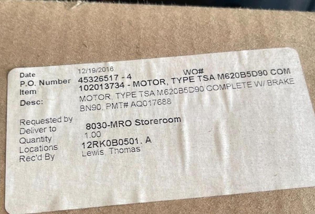 PNEUMATIC MOTOR GLOBE AIR MOTORS TSA M620B5D90 COM W BN90 BRAKE