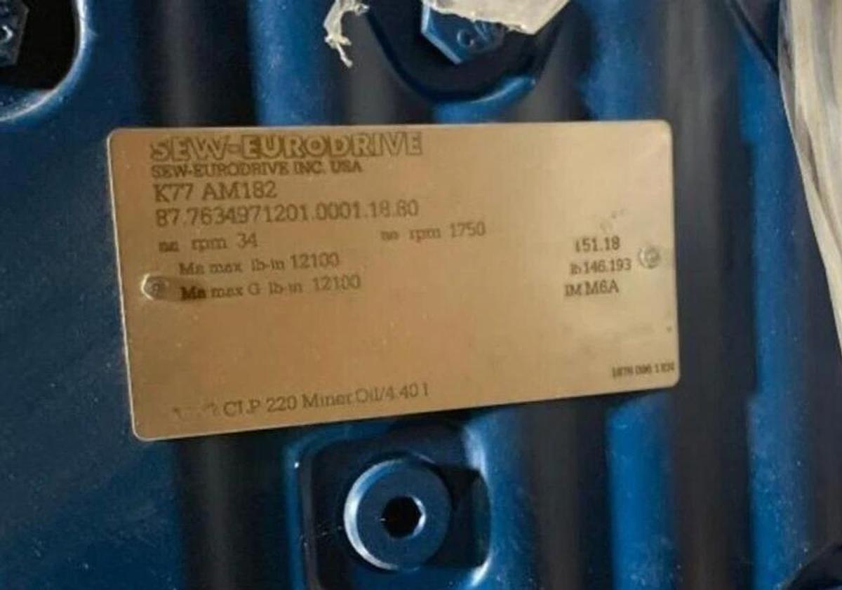 Sew Eurodrive Speed Reducer MOD K77 AM182 1750/34 RPM